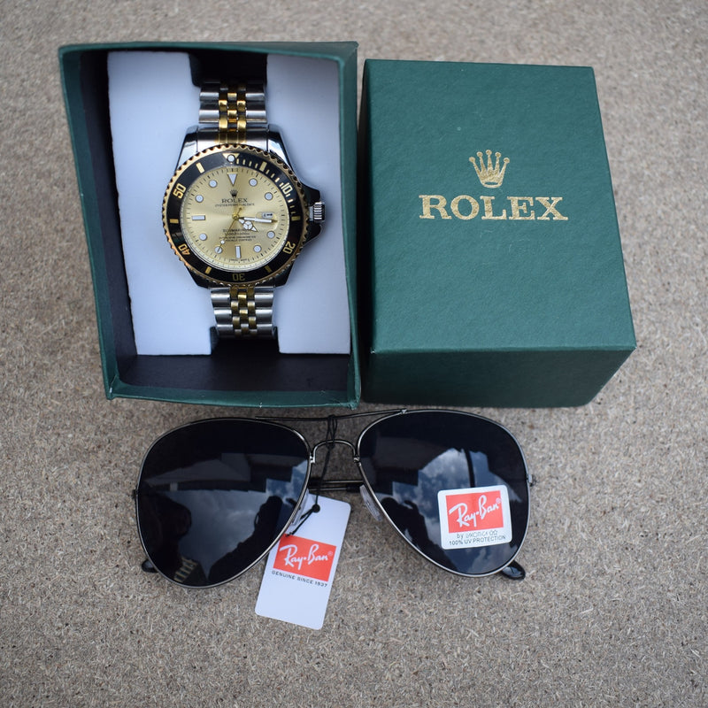 Rolex Submarine & Gafas Rayban Aviator