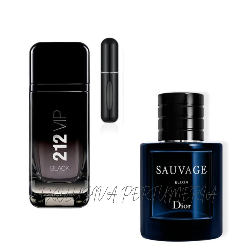 Kit - 212 VIP Black & Sauvage & Perfumero (100ml)