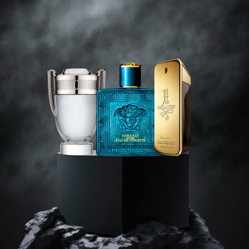 PAGA 1 Y OBTÉN 3 - Kit de Perfumes Premium Masculino (100 ml) - Invictus & Versace & 1 Million